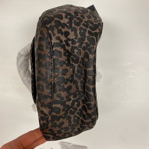 New Frye Maddie Leopard Print O-ring Brown Leather Cross Body Bag - Picture 11 of 12